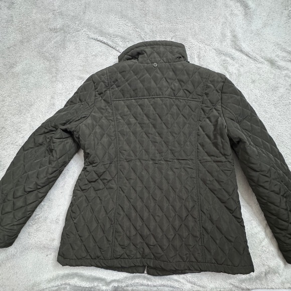 London Fog Women's Quilted Jacket Size Large Olive Green Full Zip High Collar‎ - Picture 9 of 15